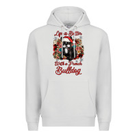 Dove Grey christmas life is better with a french bulldog Premium Hoodie - JahusDesignShop