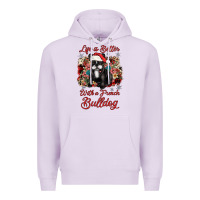 Lilac christmas life is better with a french bulldog Premium Hoodie - JahusDesignShop