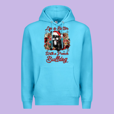 Christmas Life Is Better With A French Bulldog Premium Hoodie Designed By Jahusdesignshop