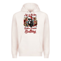 Pale Pink christmas life is better with a french bulldog Premium Hoodie - JahusDesignShop