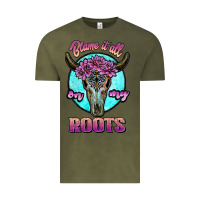 Vintage Olive blame it all on my roots white Vintage Tee - JahusDesignShop