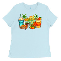 Baby Blue mango farm fresh coffee cups Ladies Tee - Zillion Design Studio