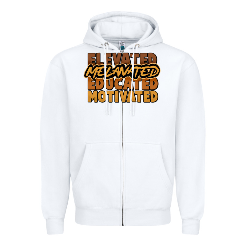 Elevated Melanated Educated Motivated Zipper Hoodie by NancyCooperArtShop | Teevron