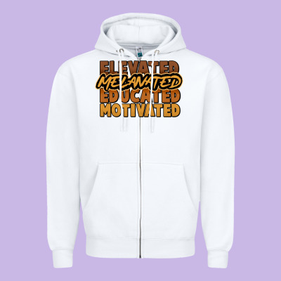 Elevated Melanated Educated Motivated Zipper Hoodie Designed By Nancycooperartshop
