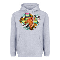 Heather Grey Western Texas Flag Cow Portrarit Heavyweight Hoodie - Bettercallsaul