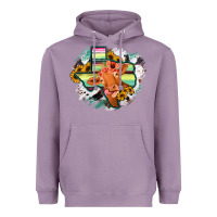 Lavender Western Texas Flag Cow Portrarit Heavyweight Hoodie - Bettercallsaul