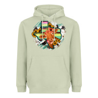 Matcha Western Texas Flag Cow Portrarit Heavyweight Hoodie - Bettercallsaul