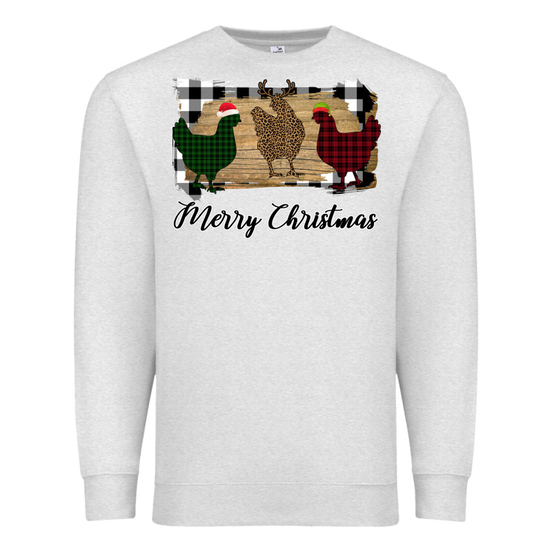 Merry Christmas Chickens Premium Sweatshirt by Bettercallsaul | Teevron