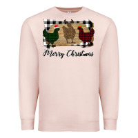 Pale Pink Merry Christmas Chickens Premium Sweatshirt - Bettercallsaul