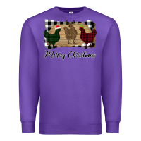 Purple Merry Christmas Chickens Premium Sweatshirt - Bettercallsaul