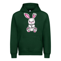 Forest Green Cute bunny Easter Urban Hoodie - CowGirlArtShop