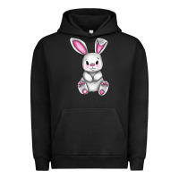 Pigment Black Cute bunny Easter Urban Hoodie - CowGirlArtShop