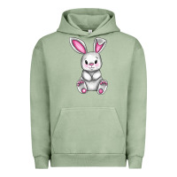 Pigment Oil Green Cute bunny Easter Urban Hoodie - CowGirlArtShop