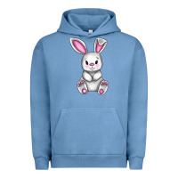 Pigment Pebble Blue Cute bunny Easter Urban Hoodie - CowGirlArtShop