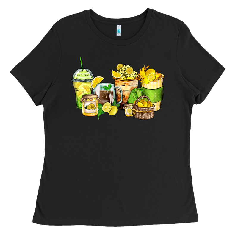 Lemon Farm Fresh Coffee Cups Ladies Tee by Zillion Design Studio | Teevron