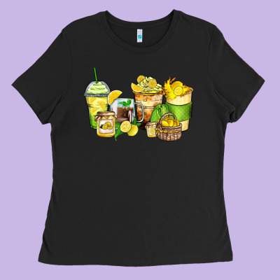 Lemon Farm Fresh Coffee Cups Ladies Tee Designed By Zillion Design Studio