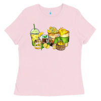 Bubblegum Pink lemon farm fresh coffee cups Ladies Tee - Zillion Design Studio
