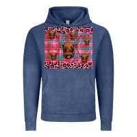 Vintage Denim highland cow valentines Vintage Hoodie - JahusDesignShop
