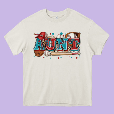 Aunt Baseball Heavy Core Tee Designed By Zillion Design Studio