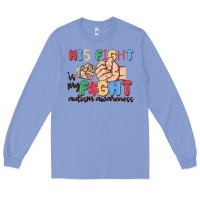 Colony Blue his fight is my fight autism awareness Long Sleeve Tee - MaliasSmallBusiness
