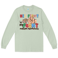 Matcha his fight is my fight autism awareness Long Sleeve Tee - MaliasSmallBusiness