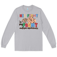 Moon Dust his fight is my fight autism awareness Long Sleeve Tee - MaliasSmallBusiness