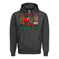 Charcoal Heather in my holly jolly teacher era Zipper Hoodie - MaliasSmallBusiness