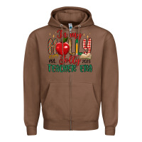 Chestnut in my holly jolly teacher era Zipper Hoodie - MaliasSmallBusiness