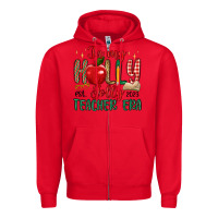 Red in my holly jolly teacher era Zipper Hoodie - MaliasSmallBusiness