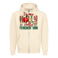 Sandshell in my holly jolly teacher era Zipper Hoodie - MaliasSmallBusiness