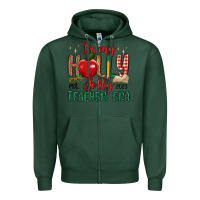 Sports Green in my holly jolly teacher era Zipper Hoodie - MaliasSmallBusiness