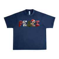 Navy peace christmas Urban Heavy Tee - AdoDesignShop