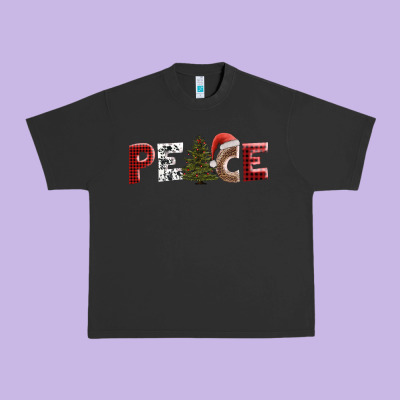 Peace Christmas Urban Heavy Tee Designed By Adodesignshop