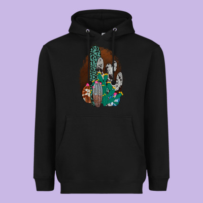 Western Cowhide Cactus Heavyweight Hoodie Designed By Bettercallsaul