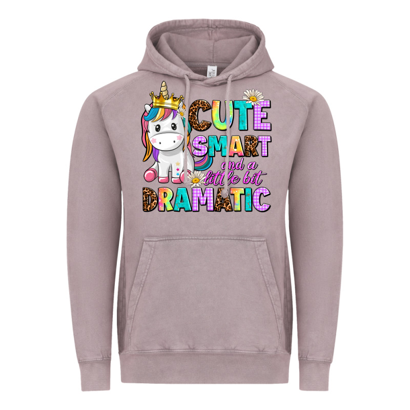 Cute Smart And A Little Bit Dramatic Unicorn Vintage Hoodie by AdoDesignShop | Teevron