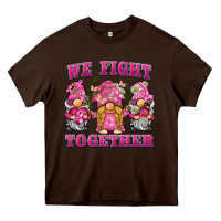 Chocolate Brown we fight together breast cancer gnome Heavy Core Tee - BarkalooDesign