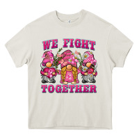 Cream we fight together breast cancer gnome Heavy Core Tee - BarkalooDesign