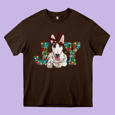 Christmas Joy Bull Terrier Heavy Core Tee Designed By Ranaportraitstore