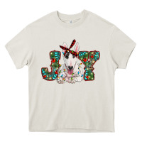 Cream Christmas joy bull terrier Heavy Core Tee - RanaPortraitStore