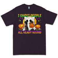 Plum I Ghost People All Ready Round Premium Tee - texasbilliewilder