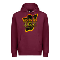Burgundy remember your roots Premium Hoodie - NancyCooperArtShop
