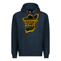 Navy remember your roots Premium Hoodie - NancyCooperArtShop