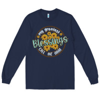 Navy my greatest blessing call me nana Long Sleeve Tee - MaliasSmallBusiness