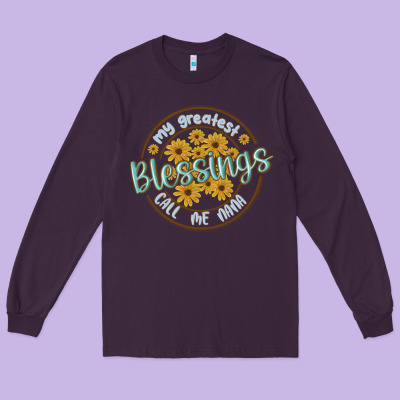 My Greatest Blessing Call Me Nana Long Sleeve Tee Designed By Maliassmallbusiness