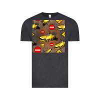 Vintage Black asphalt paver seamless pattern Vintage Tee - BundleAndBundleShop