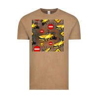 Vintage Coffee asphalt paver seamless pattern Vintage Tee - BundleAndBundleShop