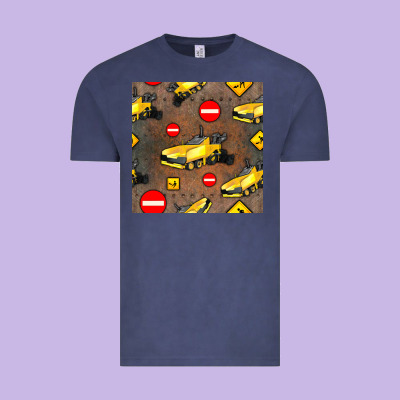 Asphalt Paver Seamless Pattern Vintage Tee Designed By Bundleandbundleshop
