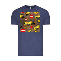 Vintage Denim asphalt paver seamless pattern Vintage Tee - BundleAndBundleShop