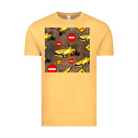 Vintage Mustard asphalt paver seamless pattern Vintage Tee - BundleAndBundleShop