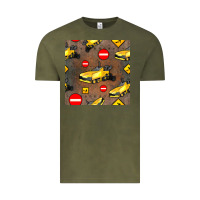 Vintage Olive asphalt paver seamless pattern Vintage Tee - BundleAndBundleShop